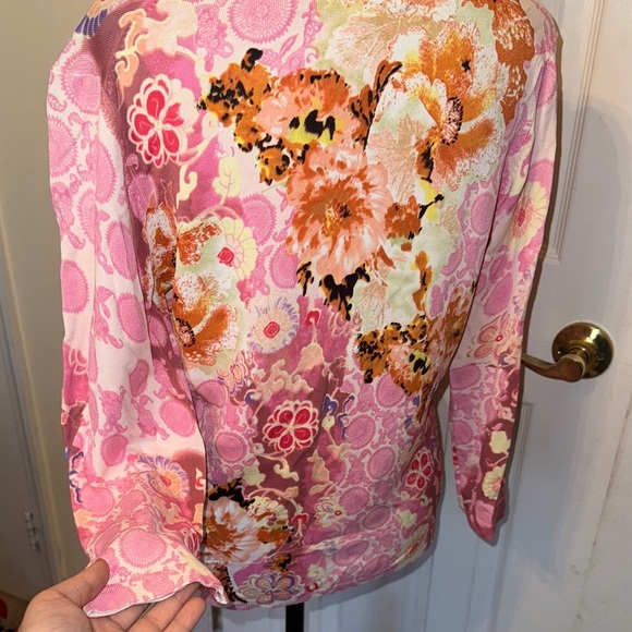 BCBGMaxAzria Pink Floral Button Down Shirt - Picture 8 of 17